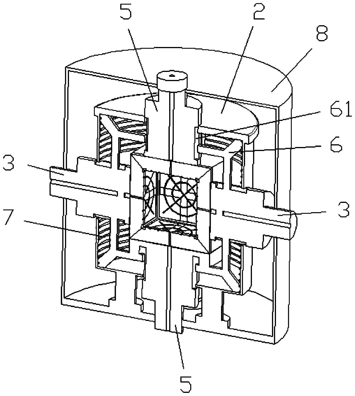 An axial pressure loading device and a heat-fluid-solid coupling device