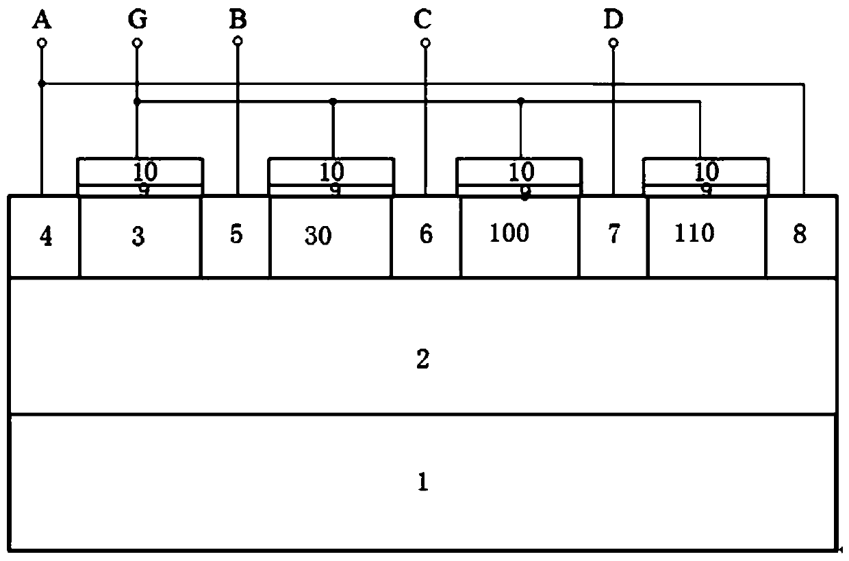 High-sensitivity vertical magnetic field sensor with symmetrical structure