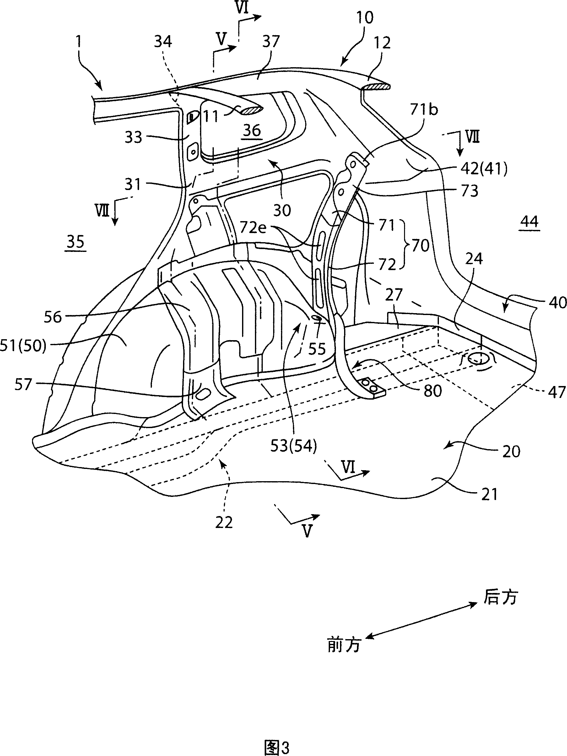 Vehicle body structure of vehicle