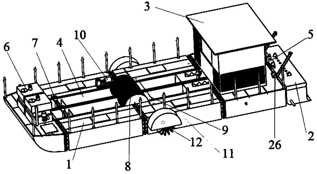 Bottom sludge elution floating platform on basis of magnetic coagulation and loading processes