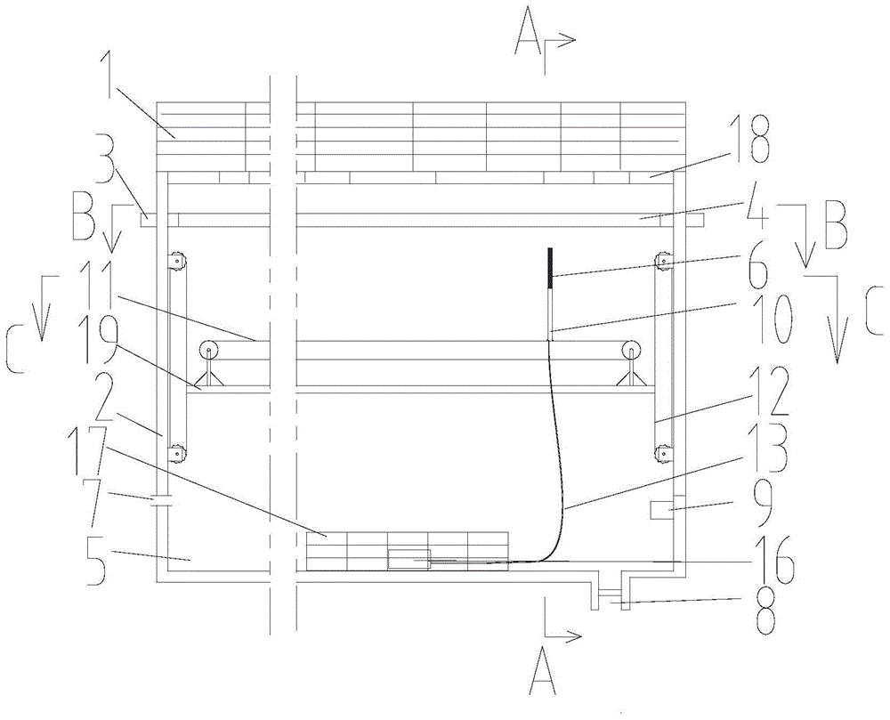 Faeces cleaning device for goose shed