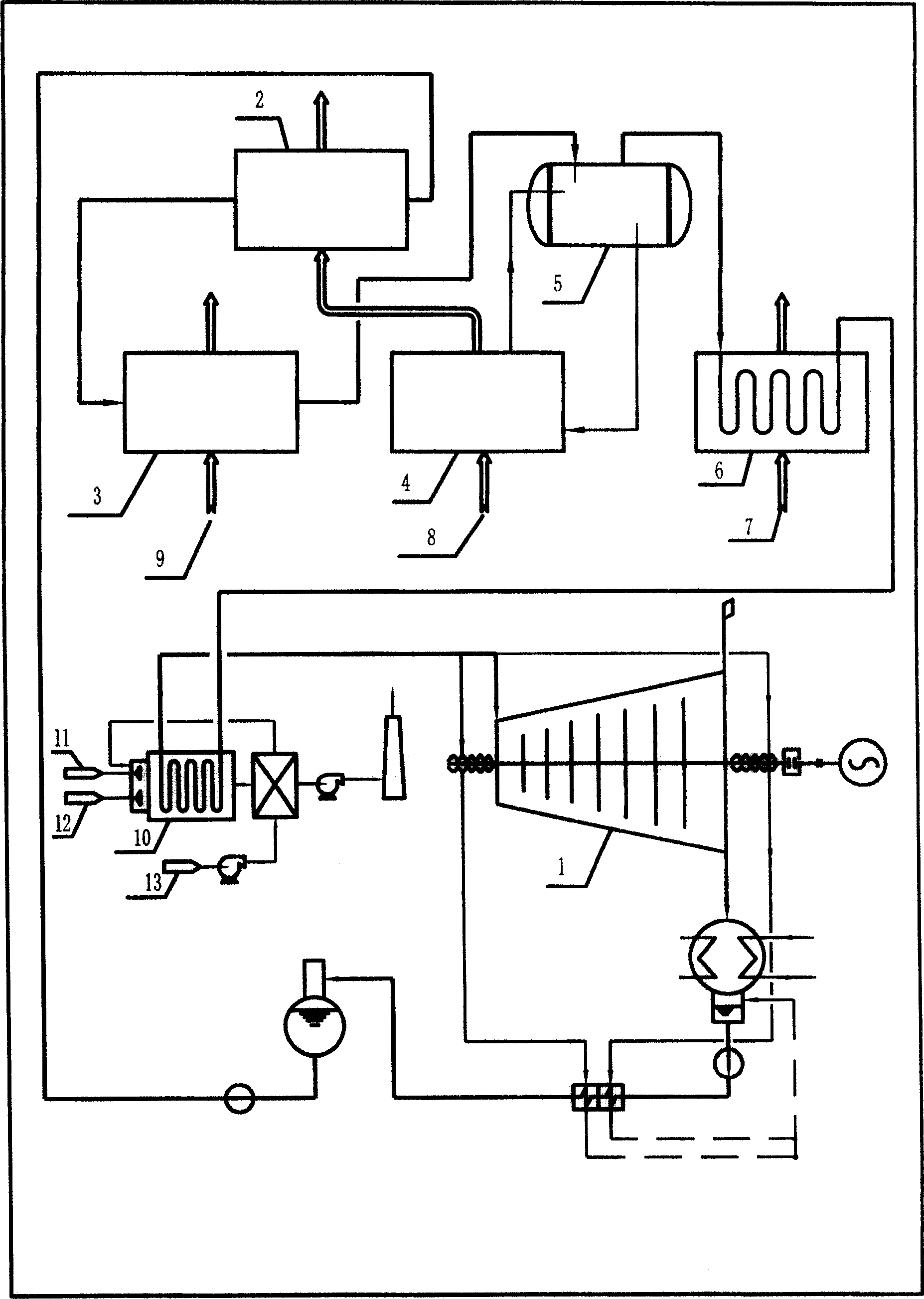 Low-temperature residual heat power generating system for steel smelting sintering ring-cooling machine