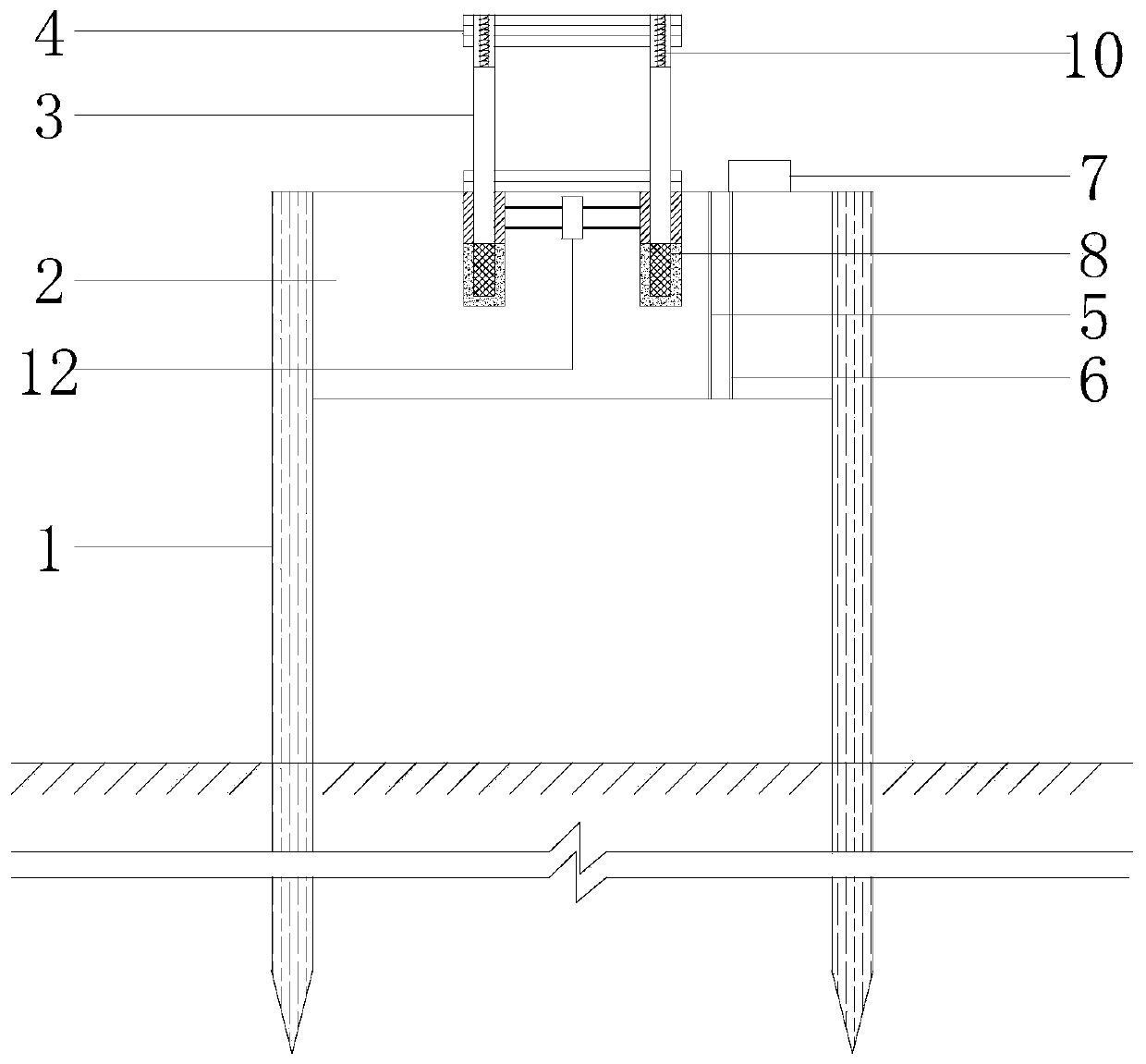 Damping structure and damping method for wave-permeable breakwater