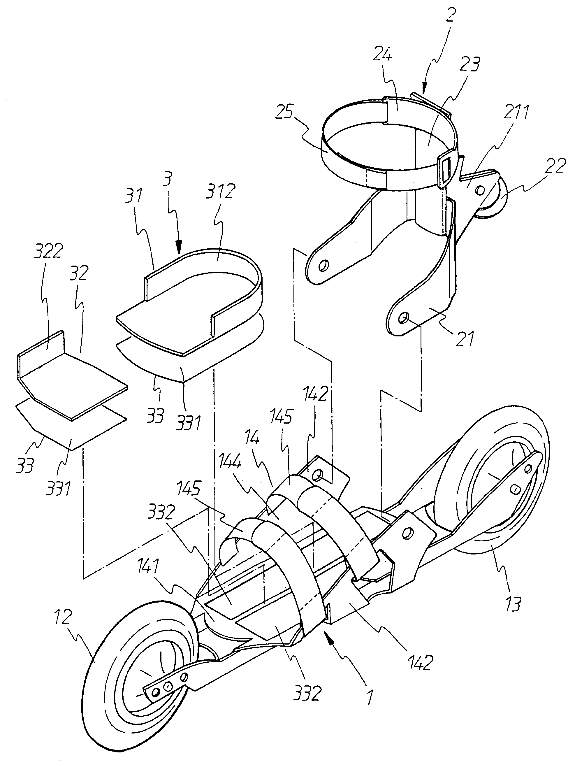 Skate having a brake device