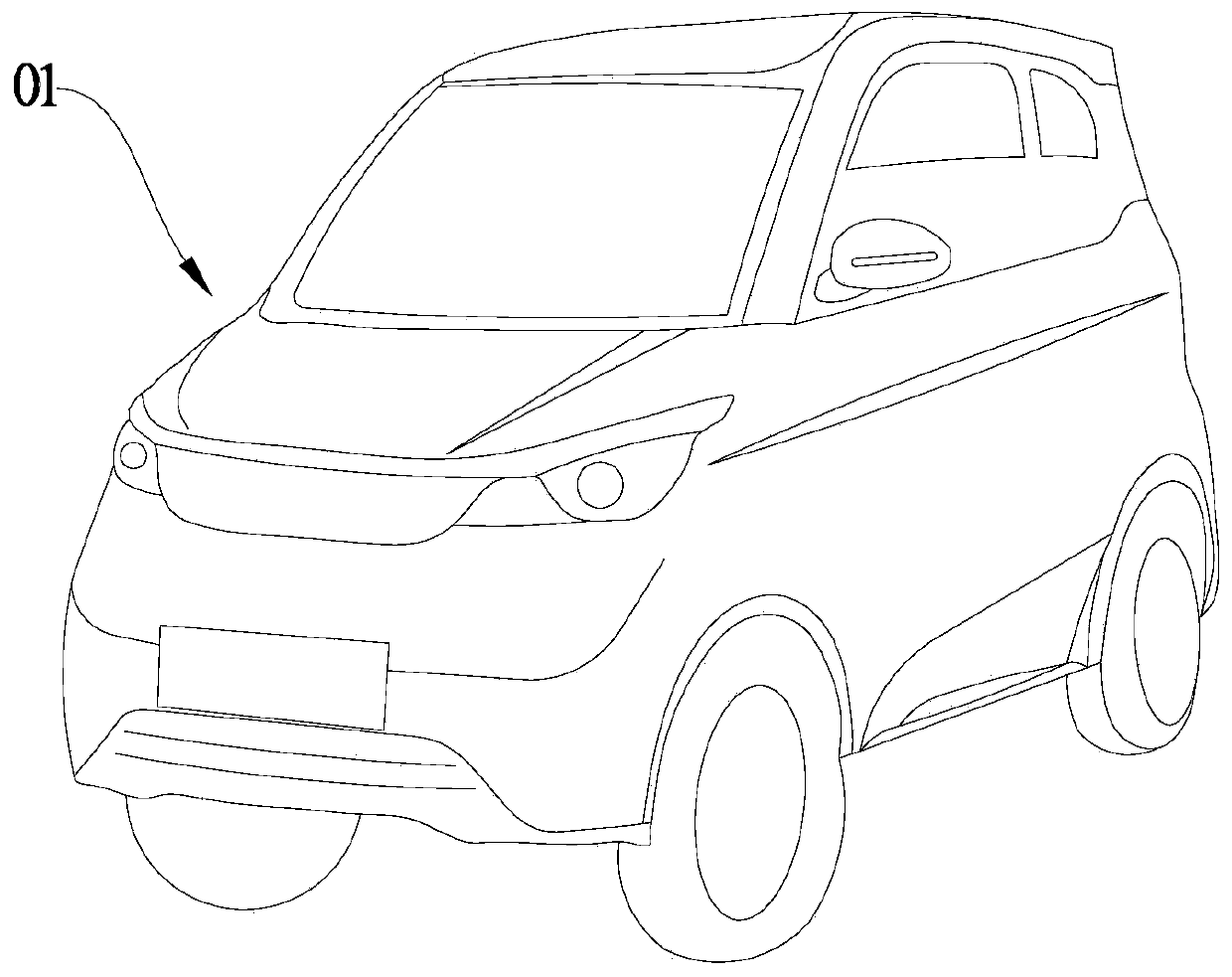 A wheelchair boarding device for an electric vehicle for the disabled