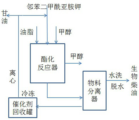 Biodiesel synthesized by catalyzing vegetable fat with potassium phthalimide