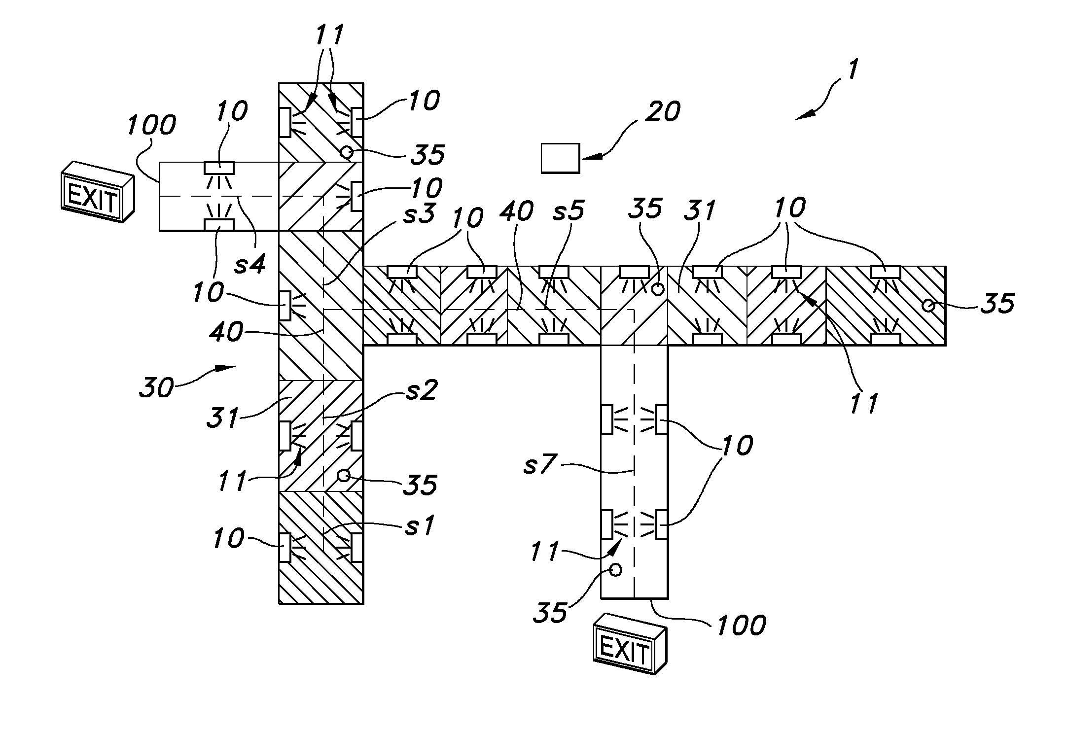 Method for guiding a human to a reference location, and lighting system comprising a plurality of light sources for use in such method