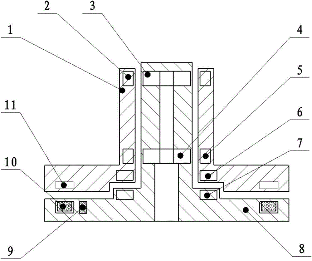 Single-ended axial separation type magnetic suspension bearing applied to centrifugal artificial heart pump