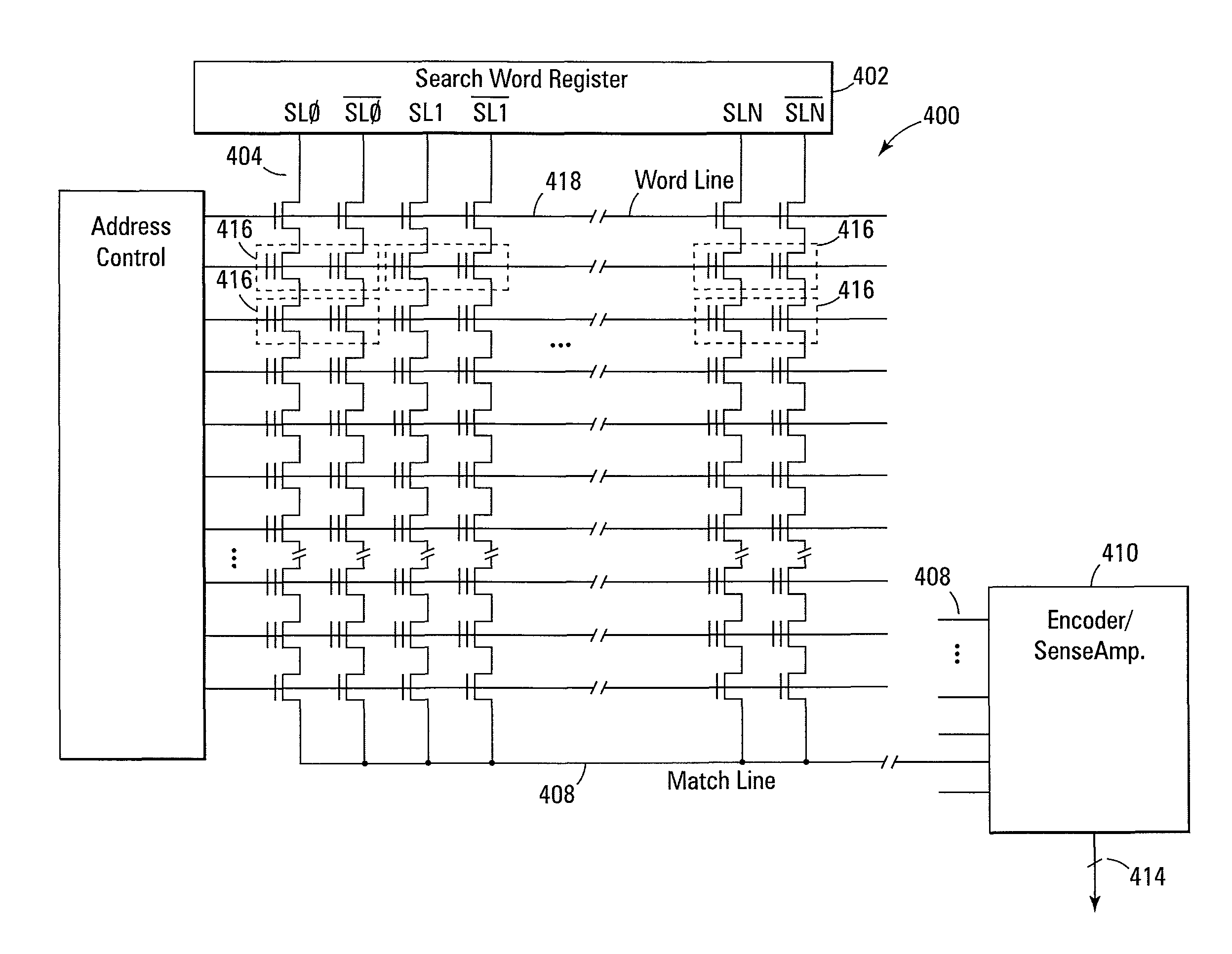 NAND flash content addressable memory