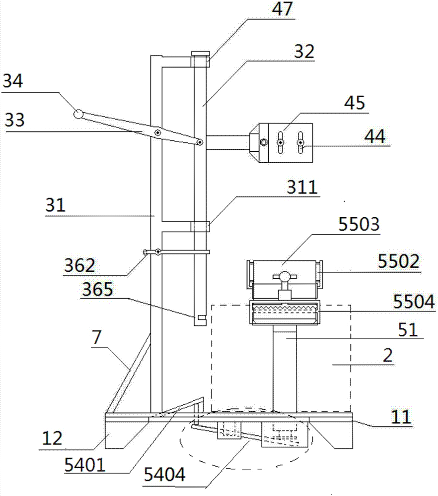 Lever lifting type copper bar busbar joint tinning device