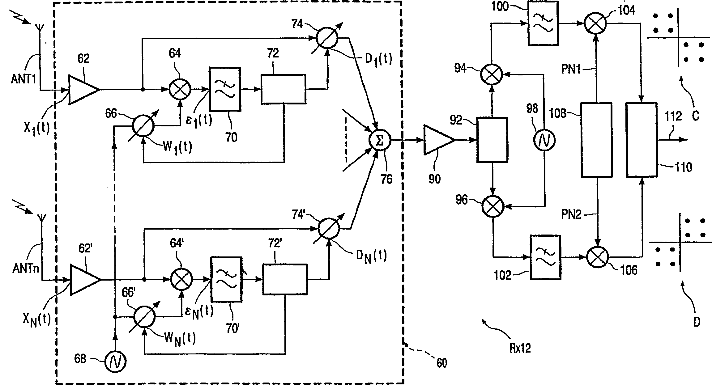 Dual code spread spectrum communication system with transmit antenna diversity