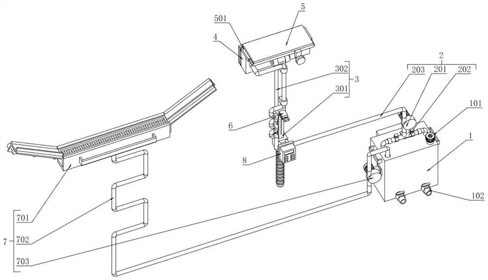 Film pasting device with cleaning and wiping structure and for outer window of high-rise building