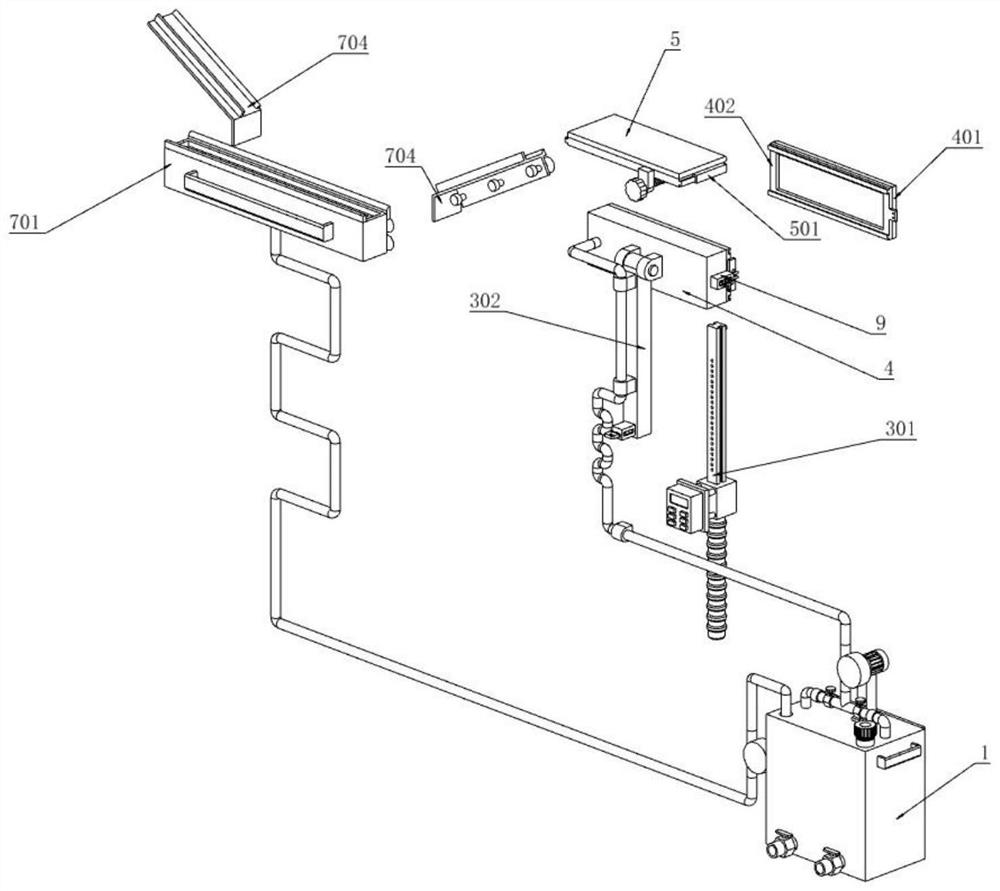 Film pasting device with cleaning and wiping structure and for outer window of high-rise building