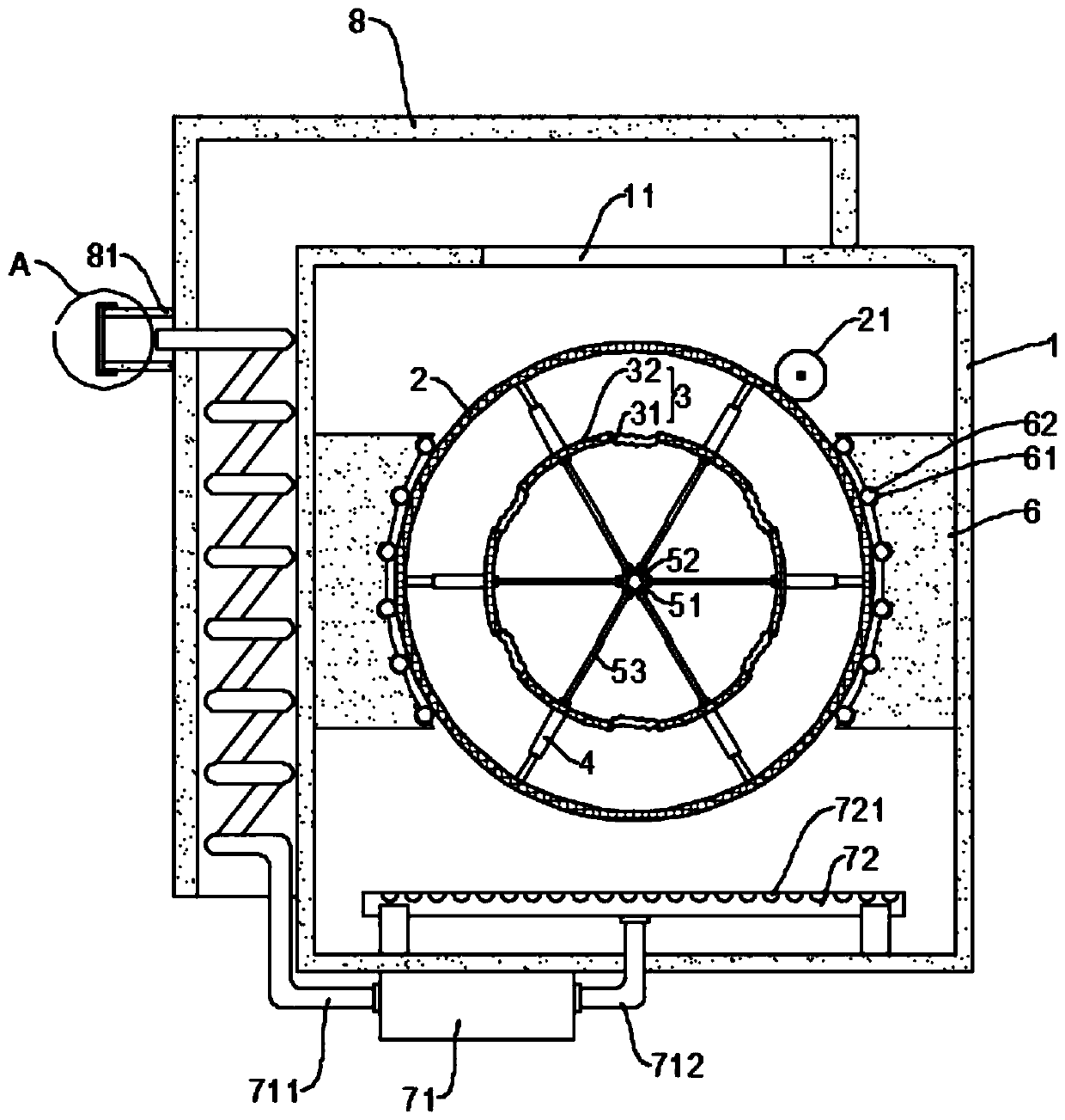 Dehydration device for processing phyllostachys pracecox shoots