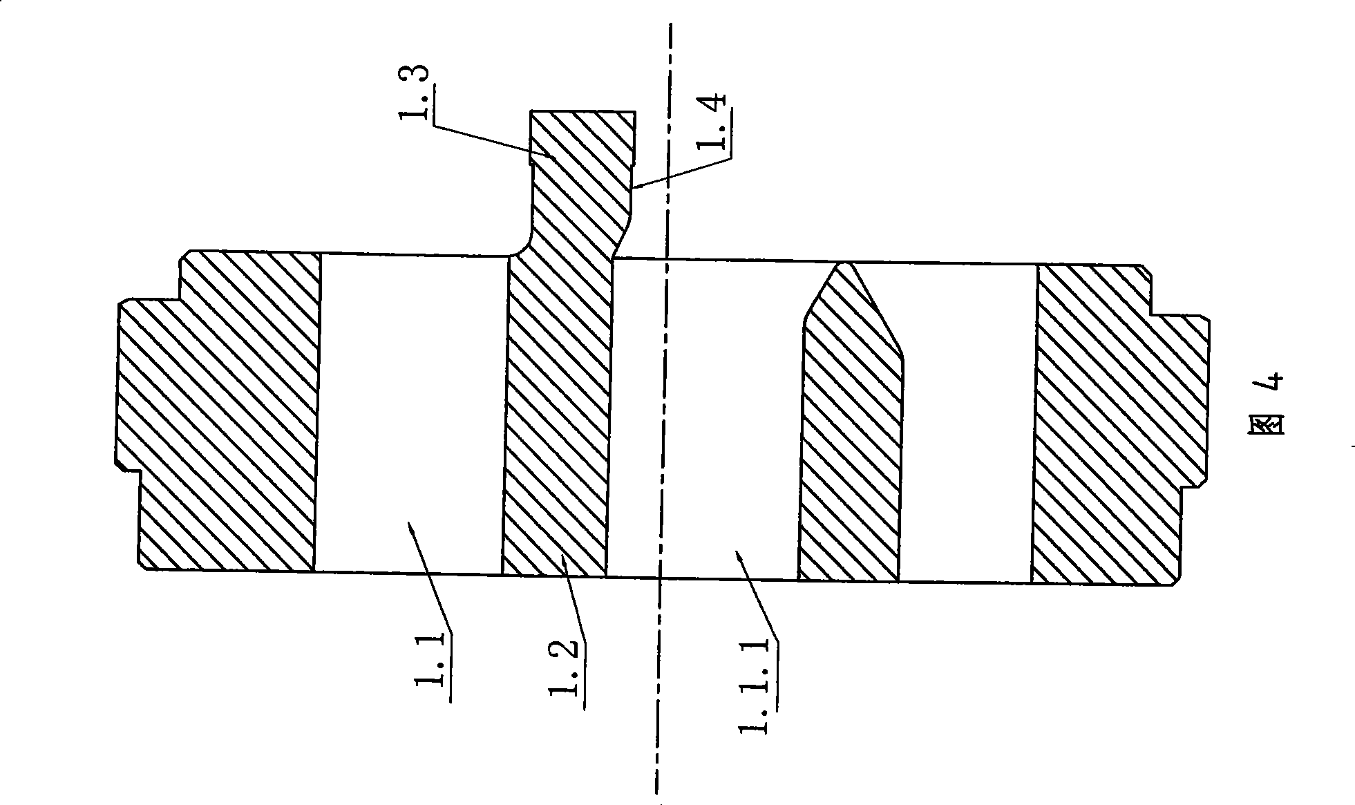 Novel hand-rail aluminium section hot-extrusion die