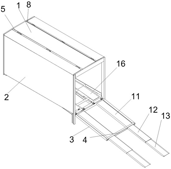 Transport vehicle rainproof compartment with crawling ladder