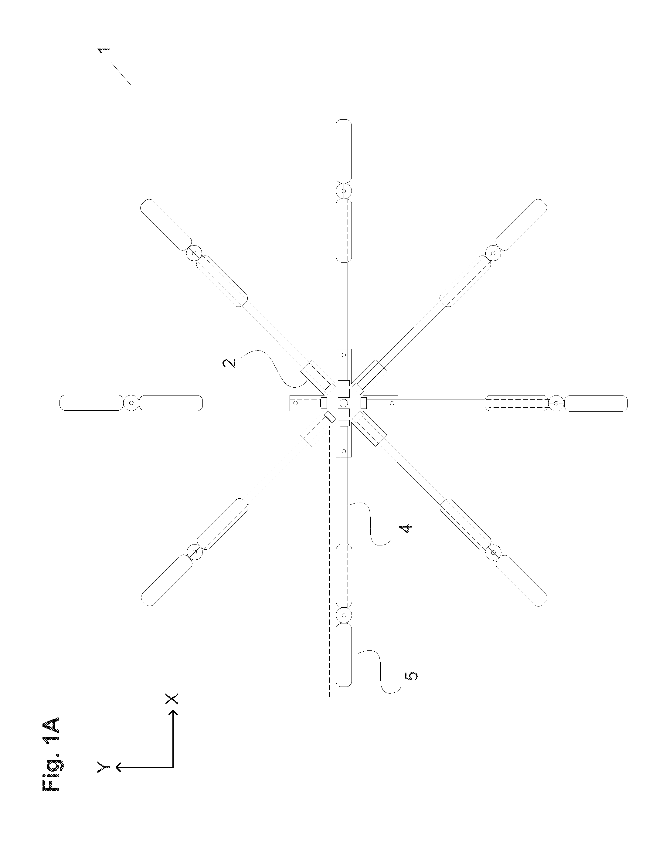 Multirotor drone with variable center of lift