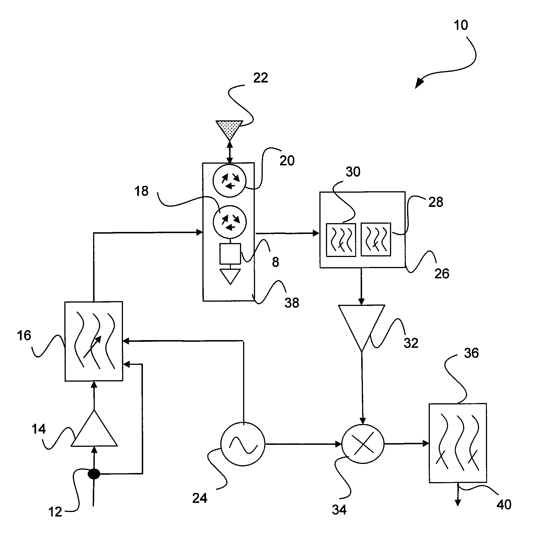 Frequency agile duplex filter