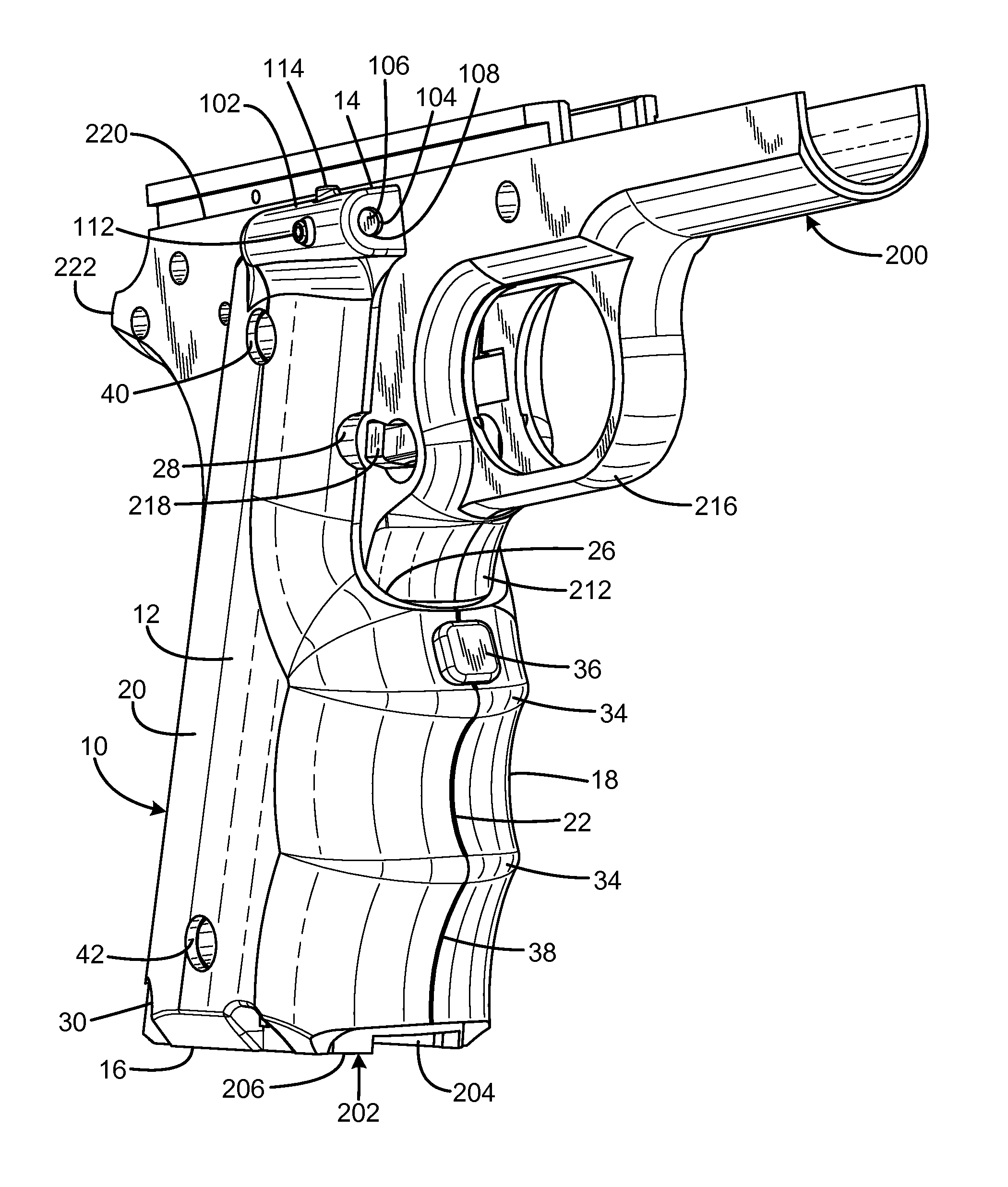 Firearm handgrip assembly with laser gunsight system