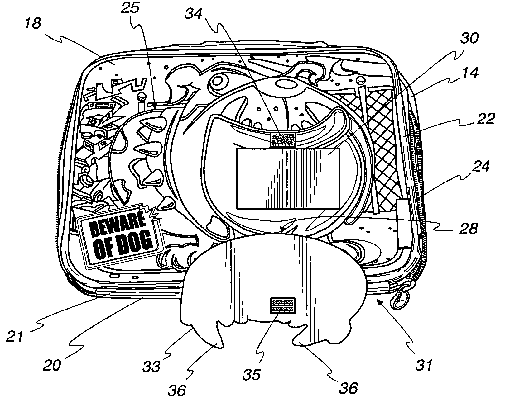 Soft-sided cooler or lunch kit with quick access flap defining a decorative figure