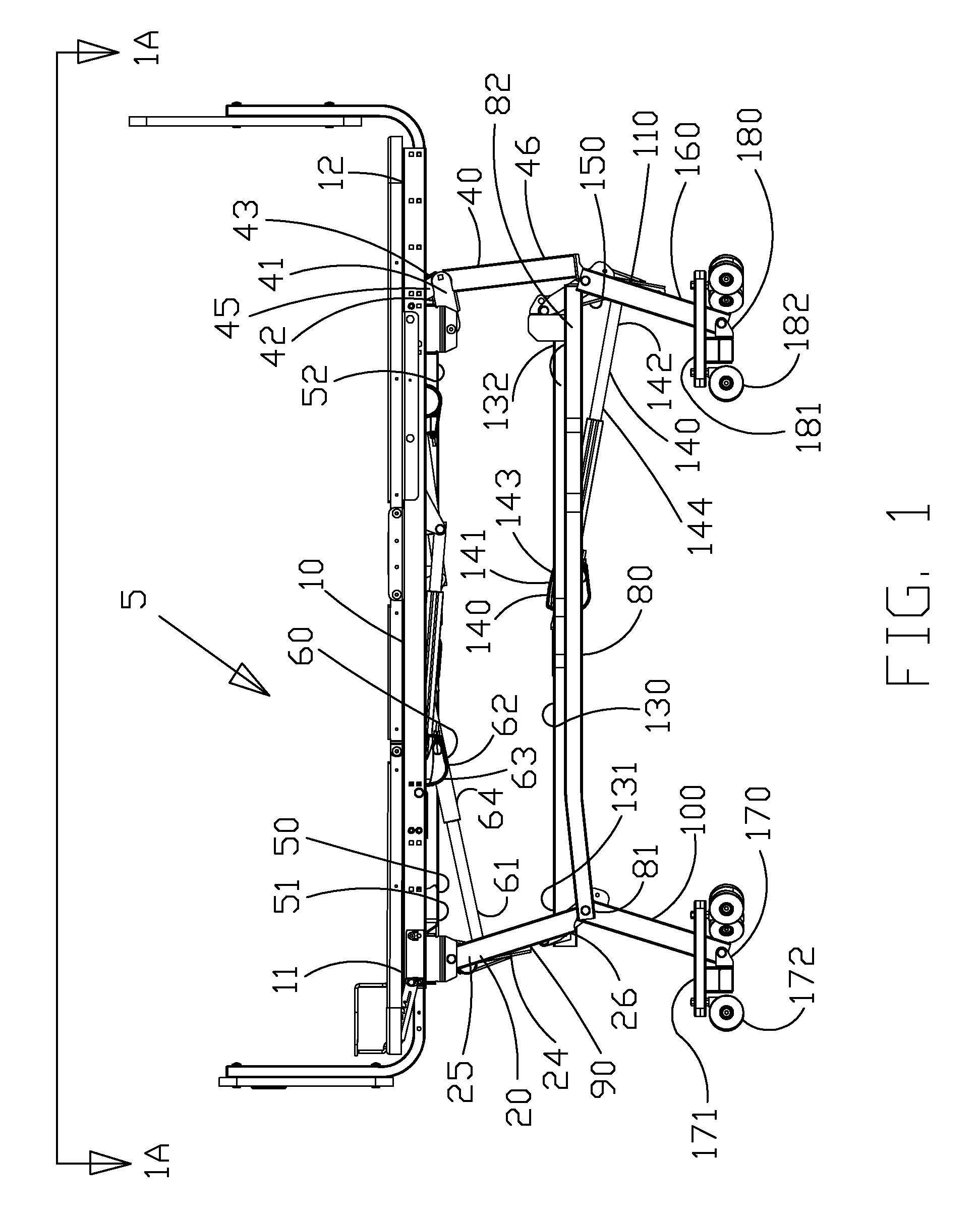 Height adjustable apparatus with control arm