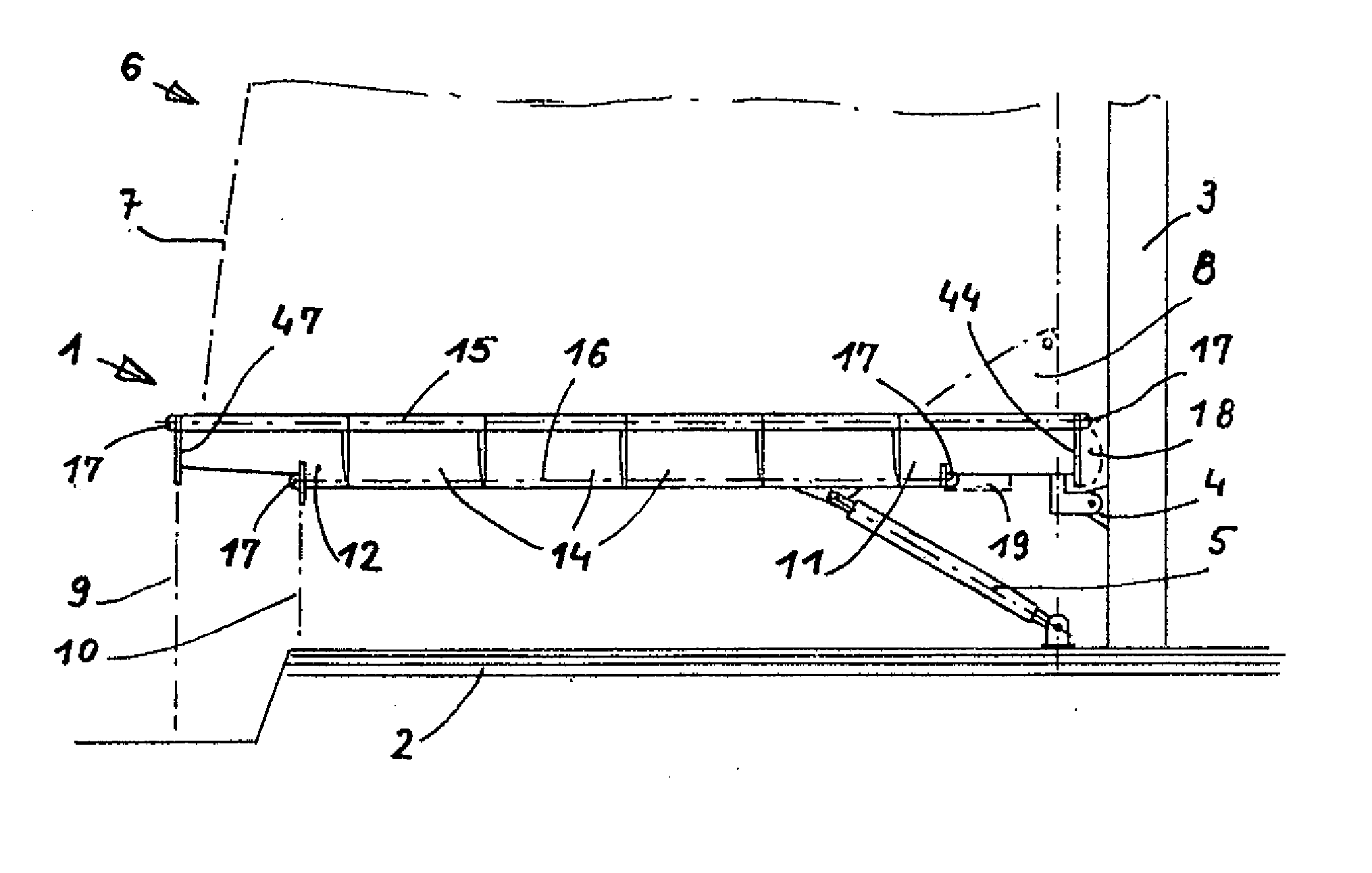 Roller reefing boom for sailing ships