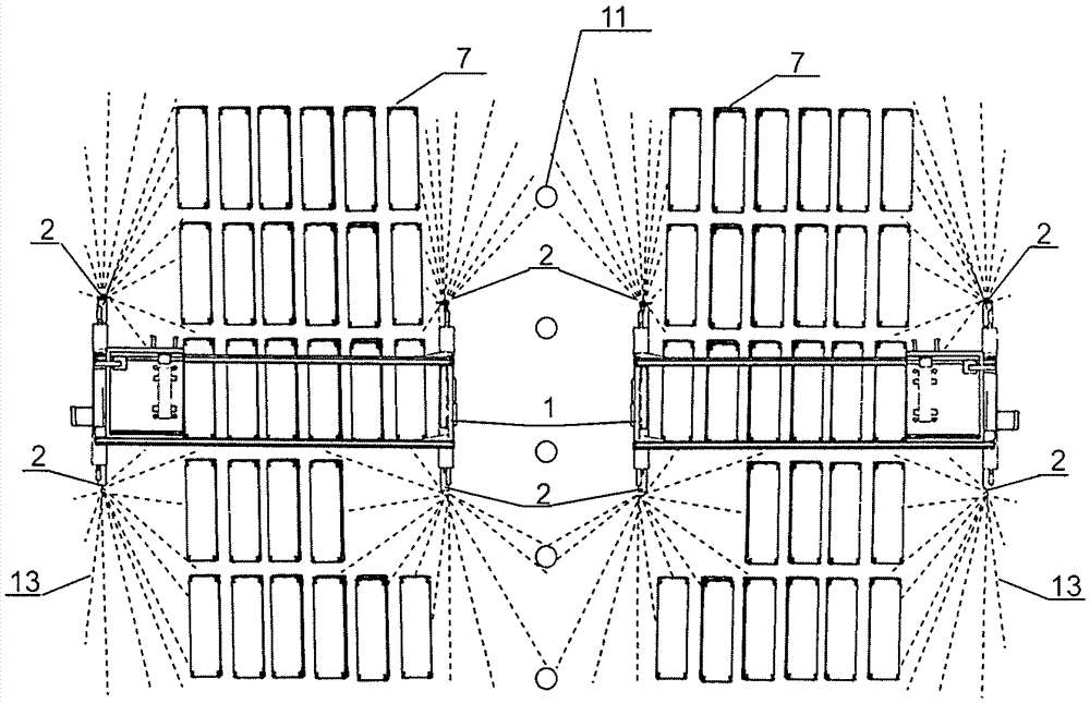 Container wharf flow equipment automatic walking method