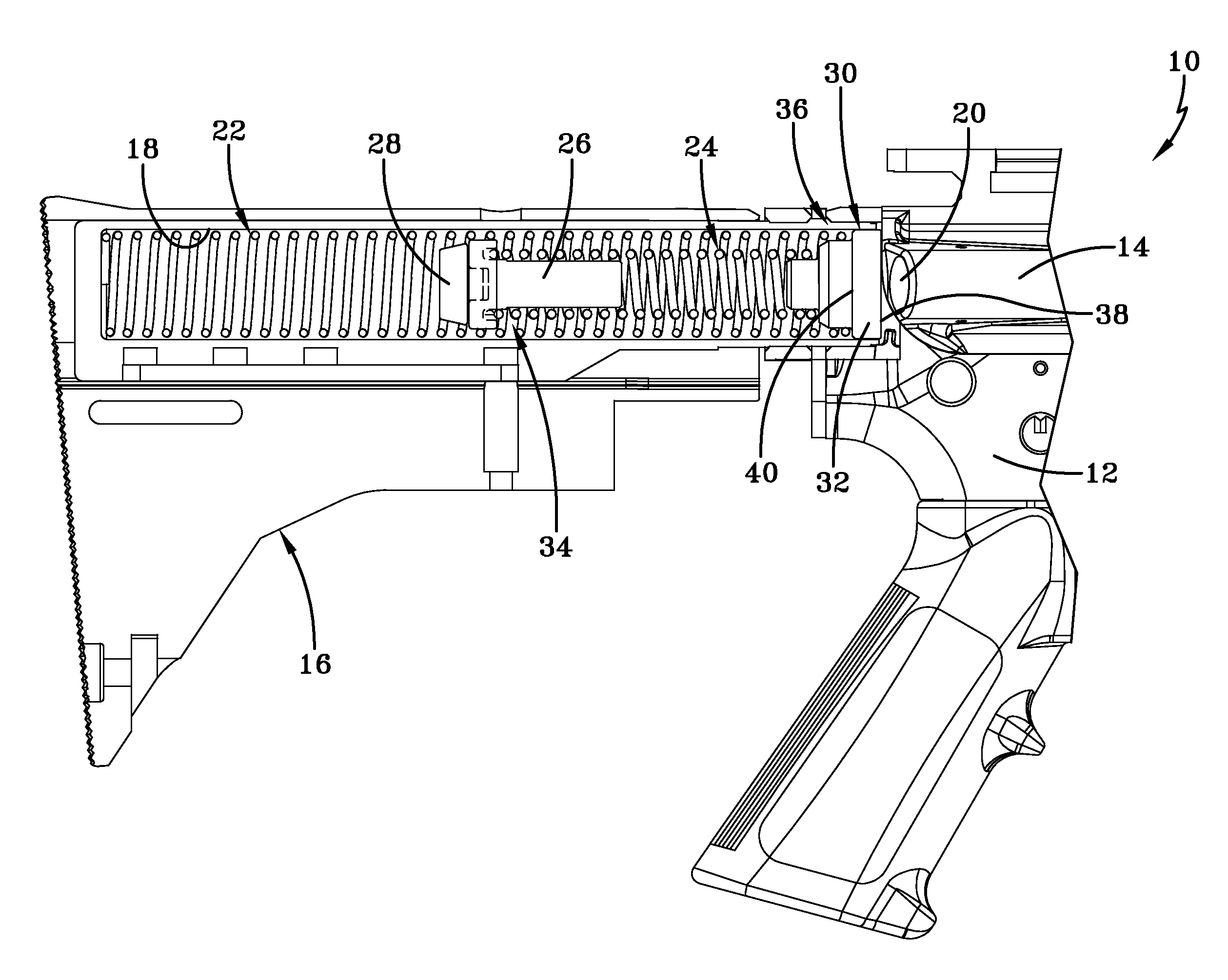 Mechanical buffer for shouldered weapon