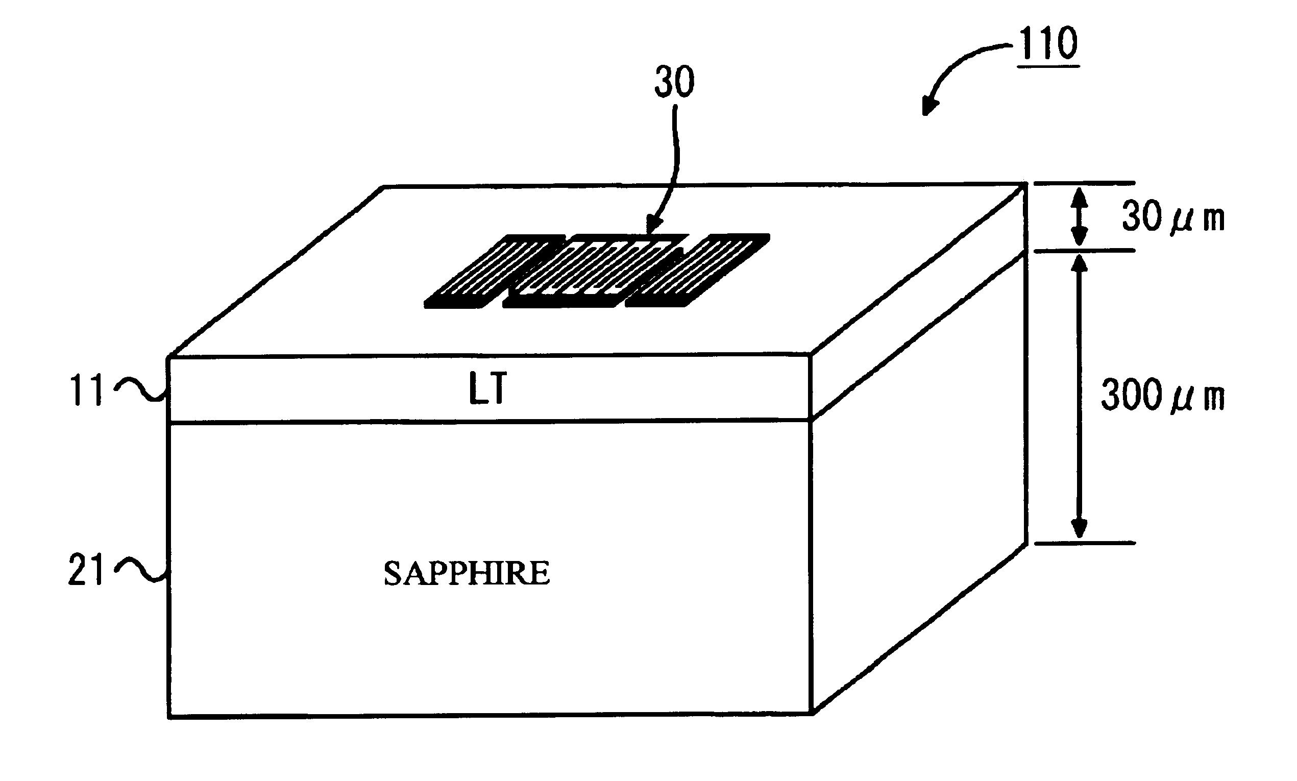 Surface acoustic wave device with lithium tantalate on a sapphire substrate and filter using the same