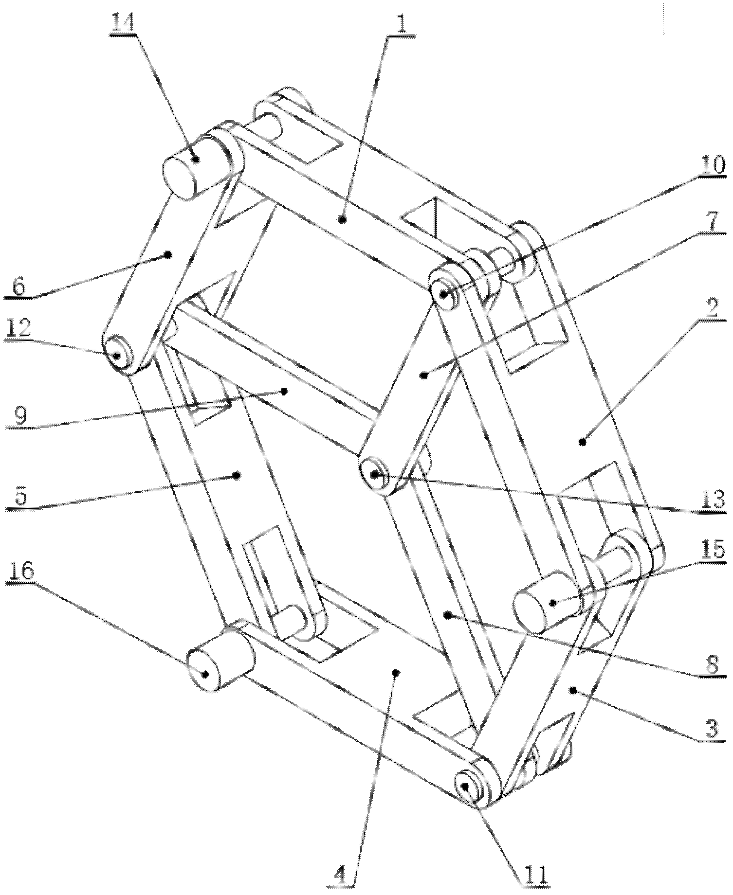 Rollingly-marching robot with two wheel-like hexagonal mechanisms