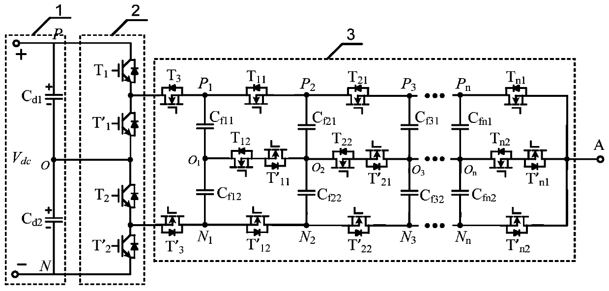 Hybrid multi-level inverter for permanent magnet traction system and control method thereof