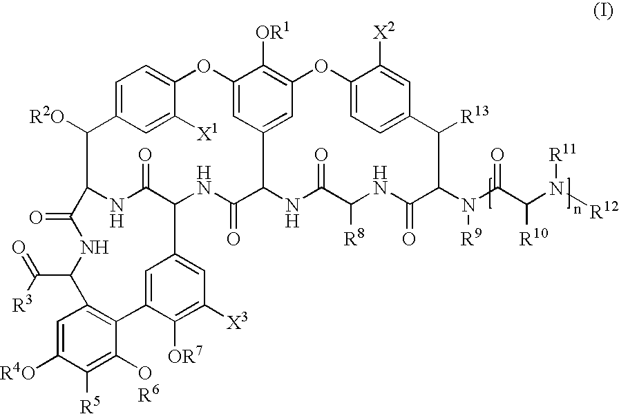 Glycopeptide disulfide and thioester derivatives