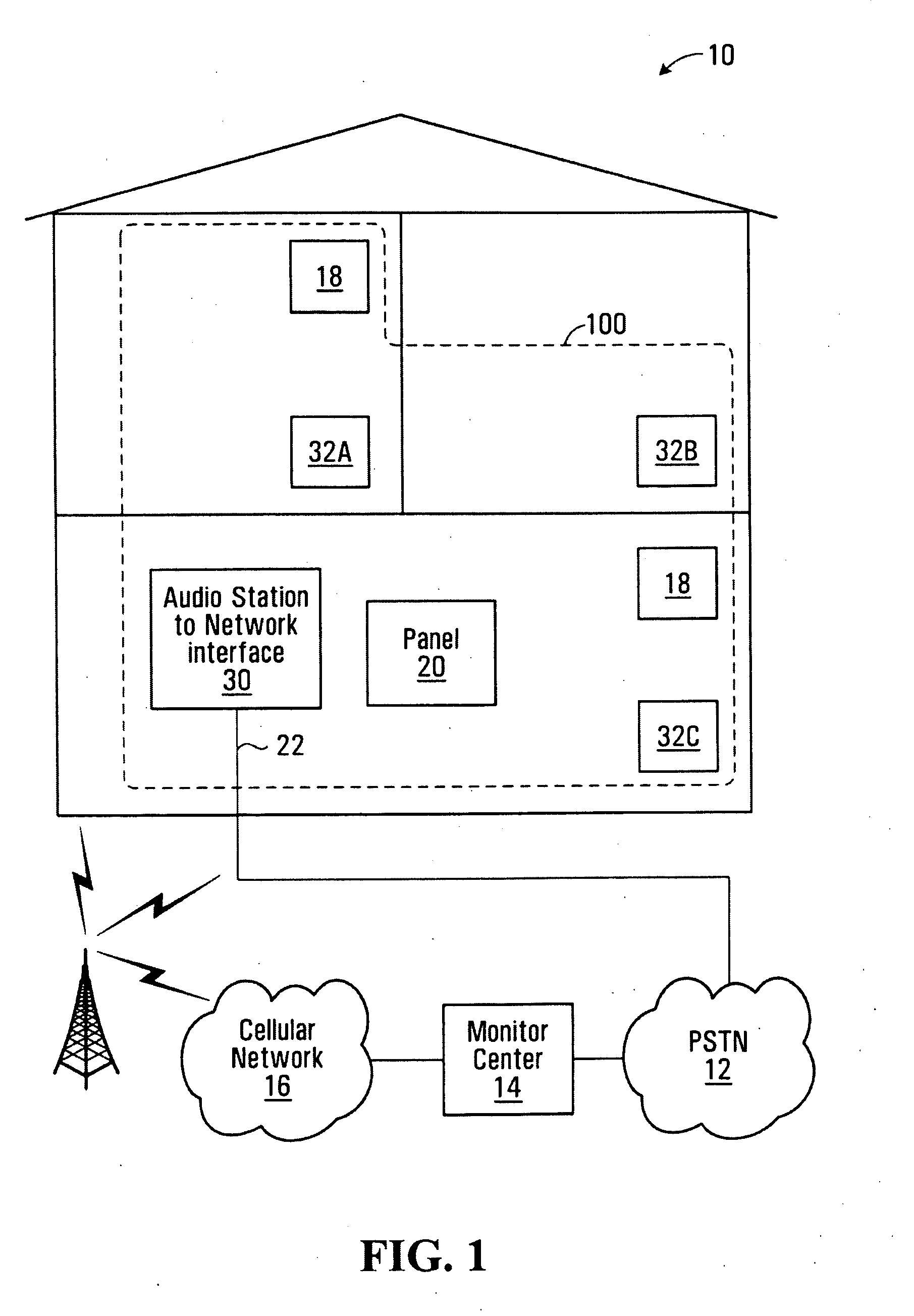 Alarm system providing wireless voice communication