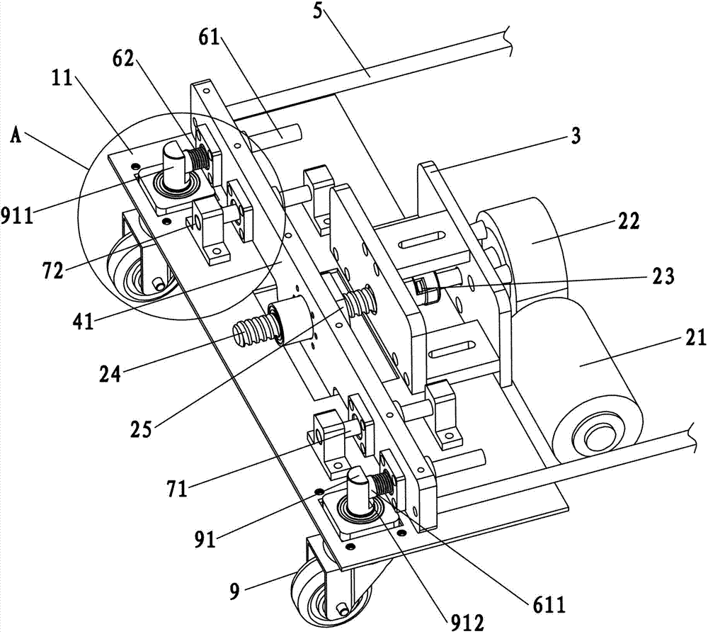 Directional and universal wheel interchanging device of automatic guided vehicle