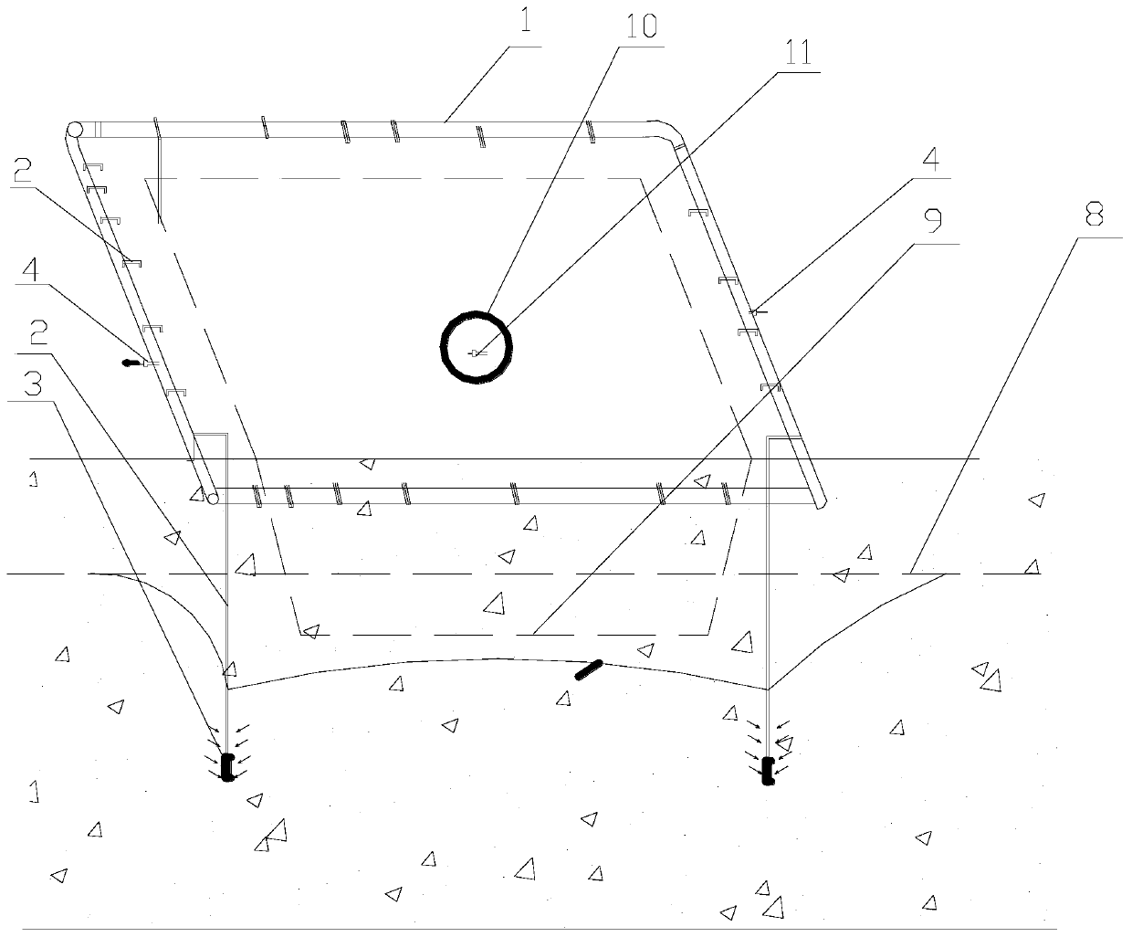 Dewatering construction method for deep foundation pit