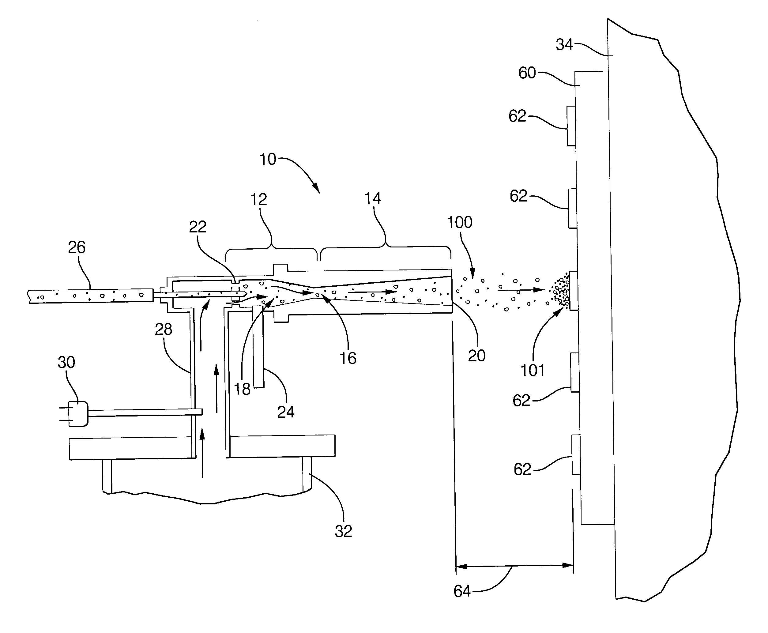 Copper circuit formed by kinetic spray