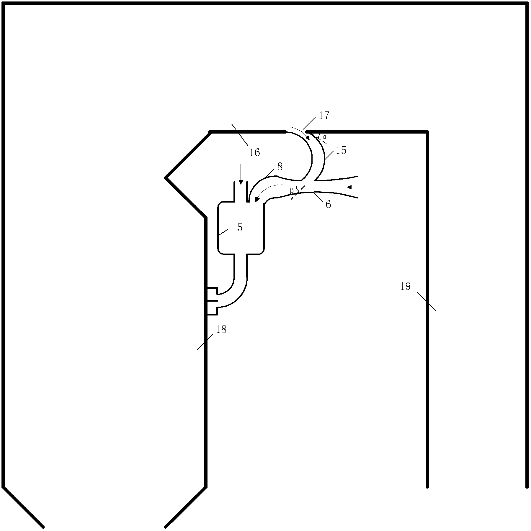 Low-load burner capable of achieving boiler flue heat recycling for boiler