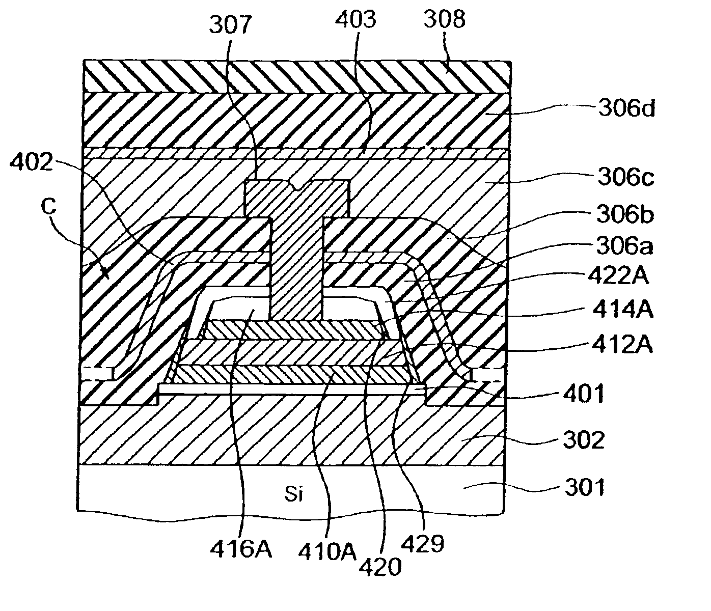 Ferroelectric memory device having a hydrogen barrier film