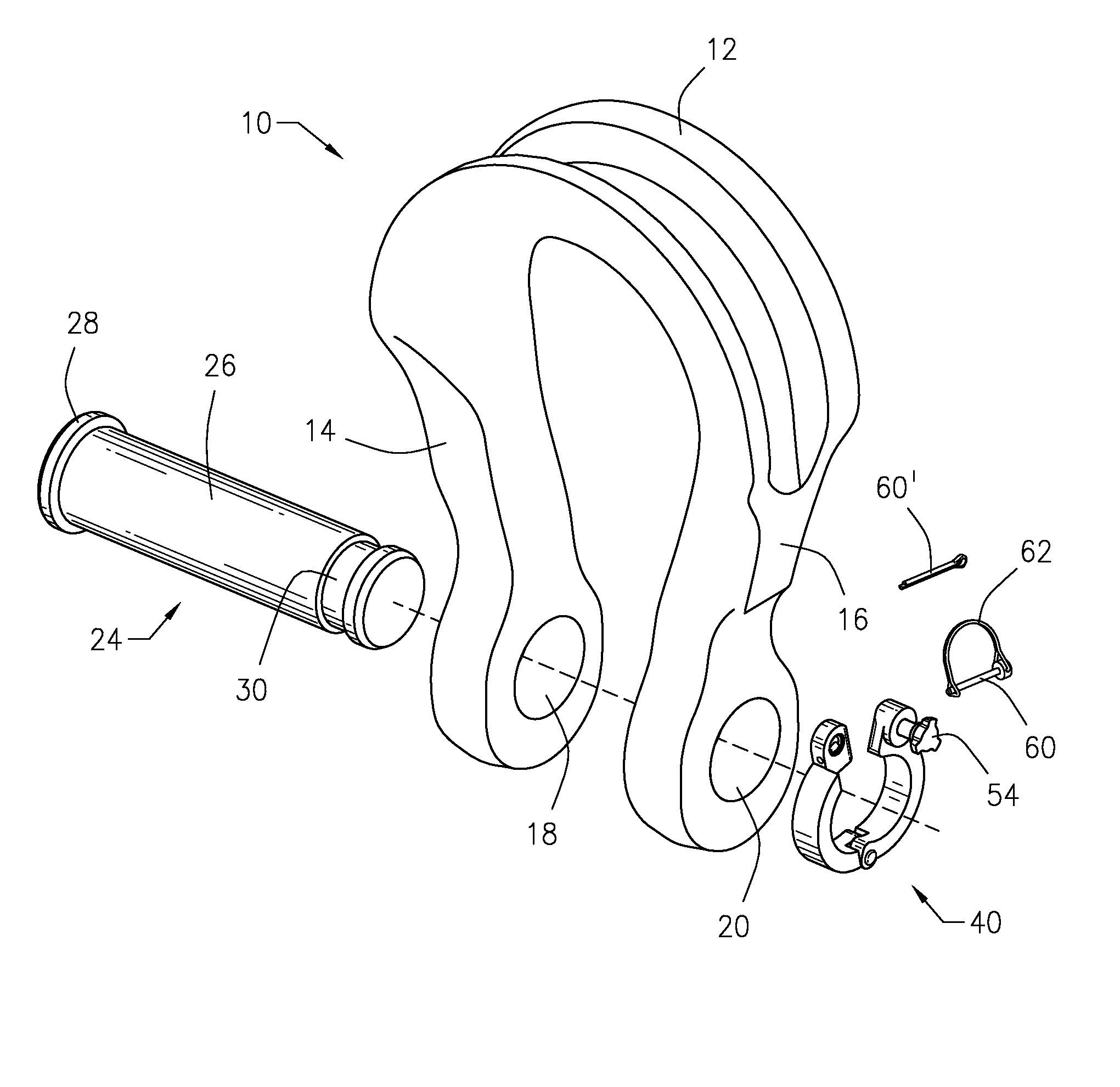 Securing mechanism for shackle