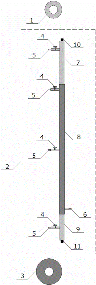 Short-process integral device and method for preparing continuous tungsten core SiC fibers by direct-current heating method