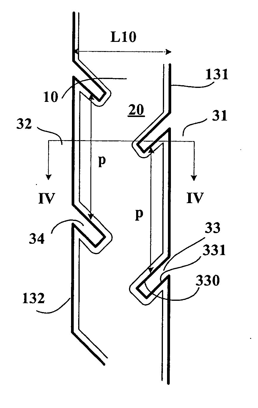 Tread having tread pattern elements formed of at least two rubber mixes