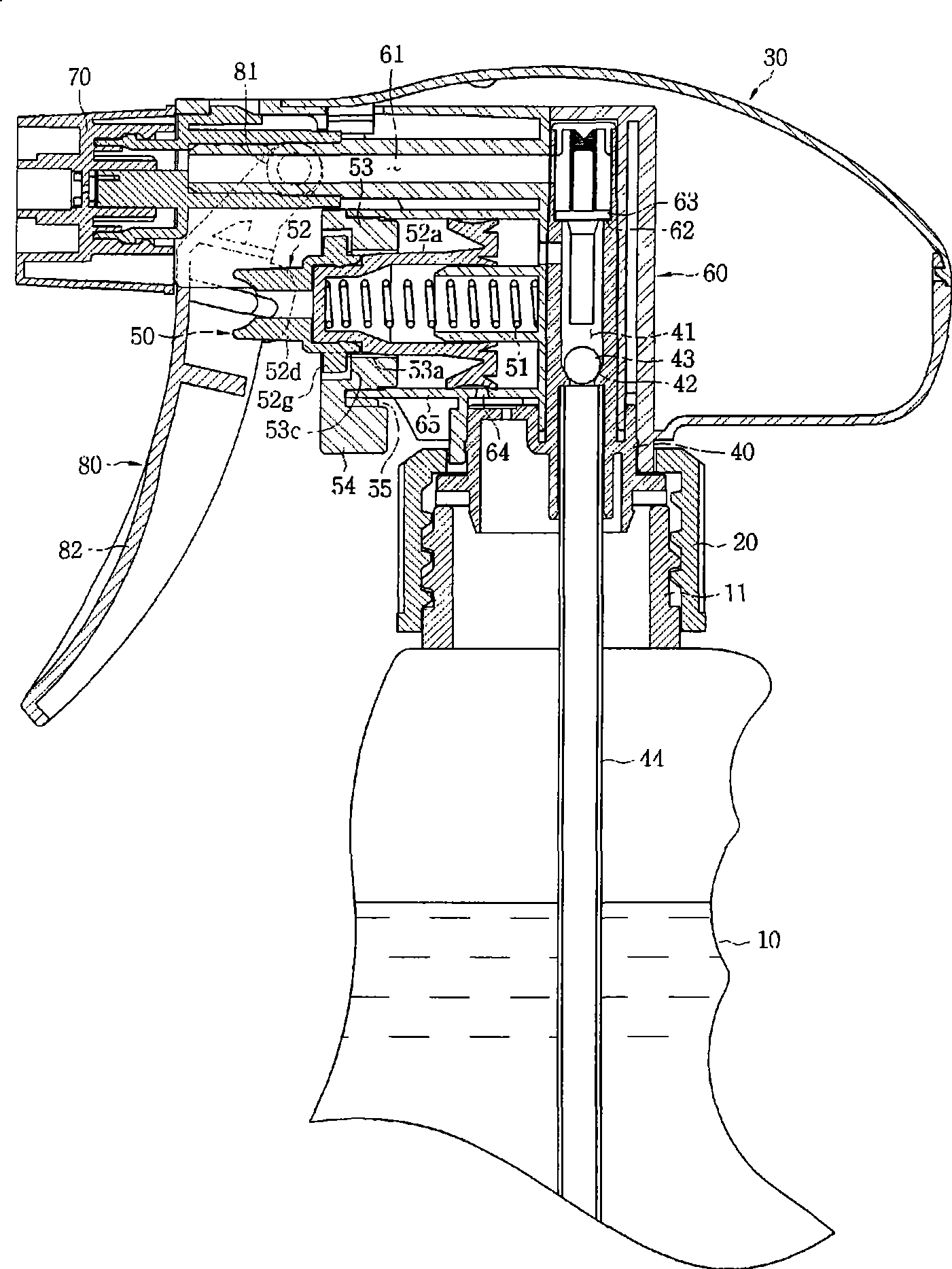 Trigger type sprayer