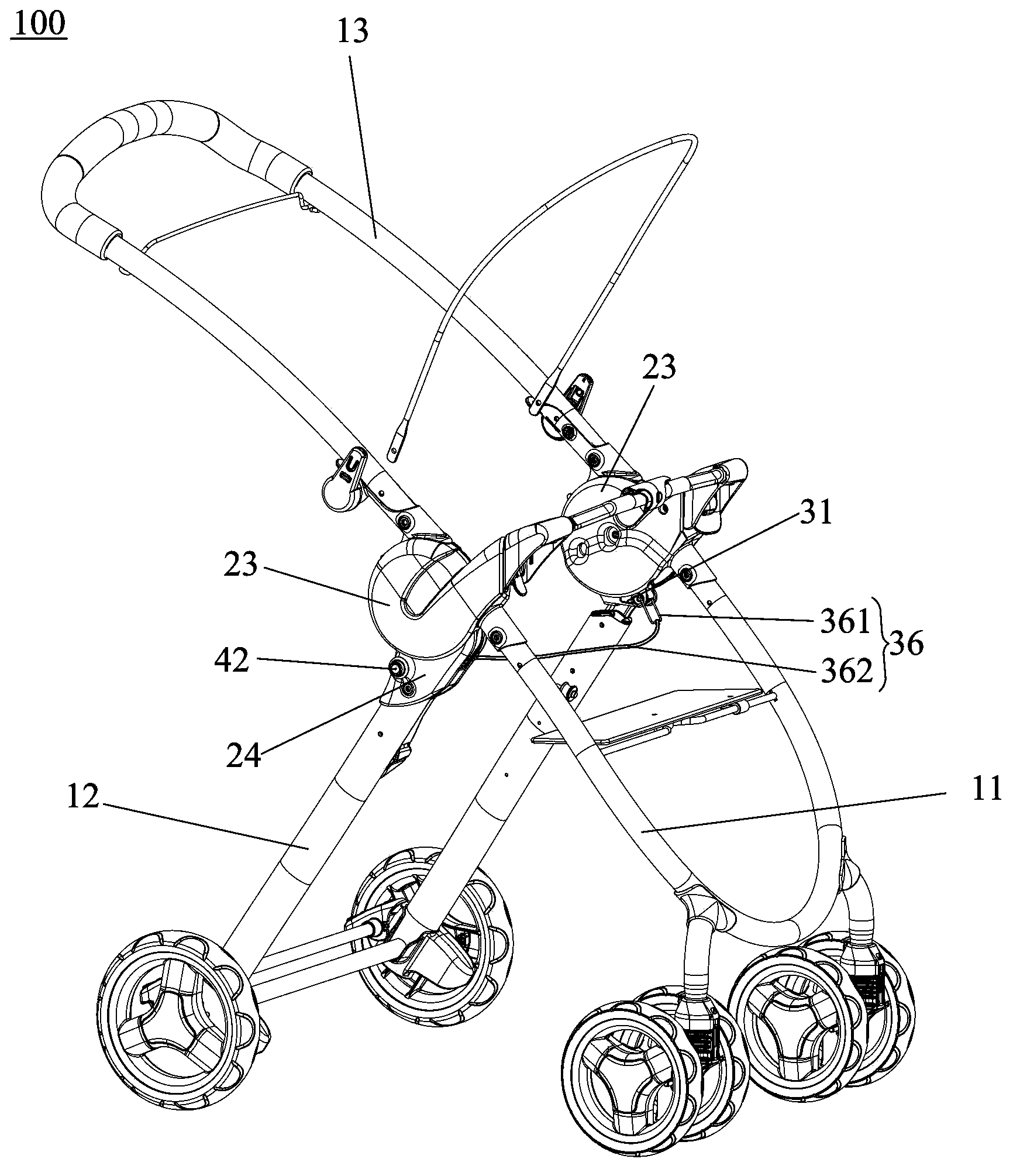 Secondary locking mechanism and foldable frame