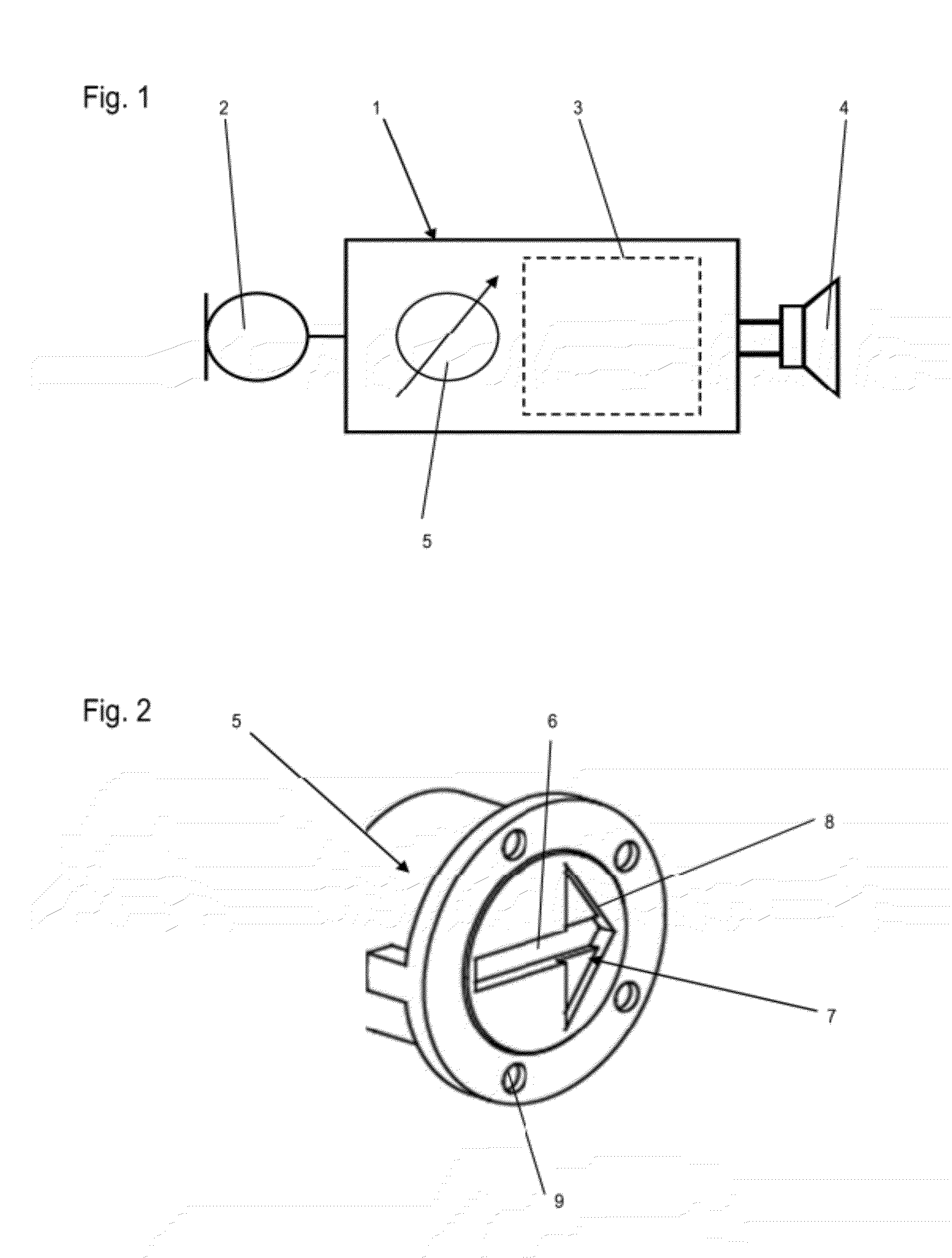 Hearing system with analogue control element