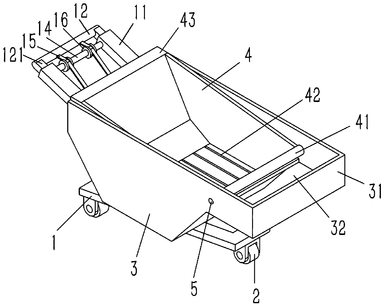 Hopper car for chain plate chip removal machine