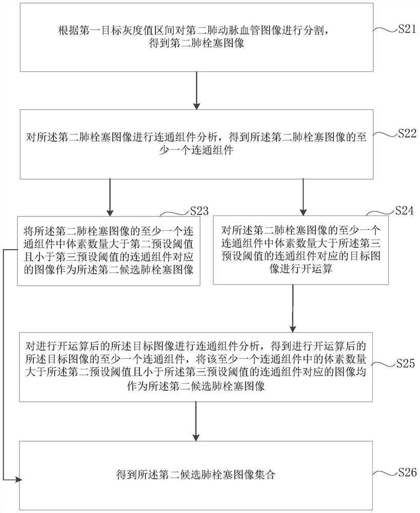 Method and device for extracting pulmonary embolism image, storage medium and electronic equipment