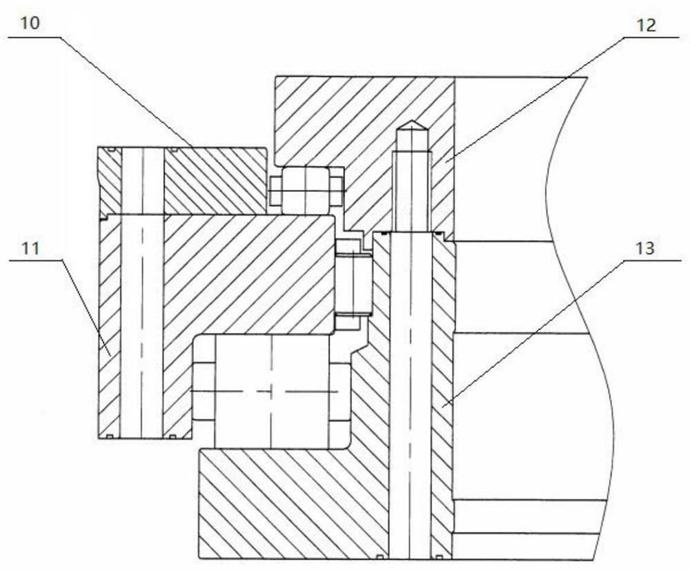 Block type heading machine cutterhead driving structure