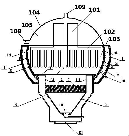 Fuel gas steam generator with air outlet density change