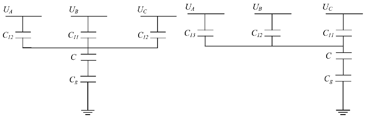 Phase voltage self-calibration method for three-phase overhead transmission lines based on shunt capacitors