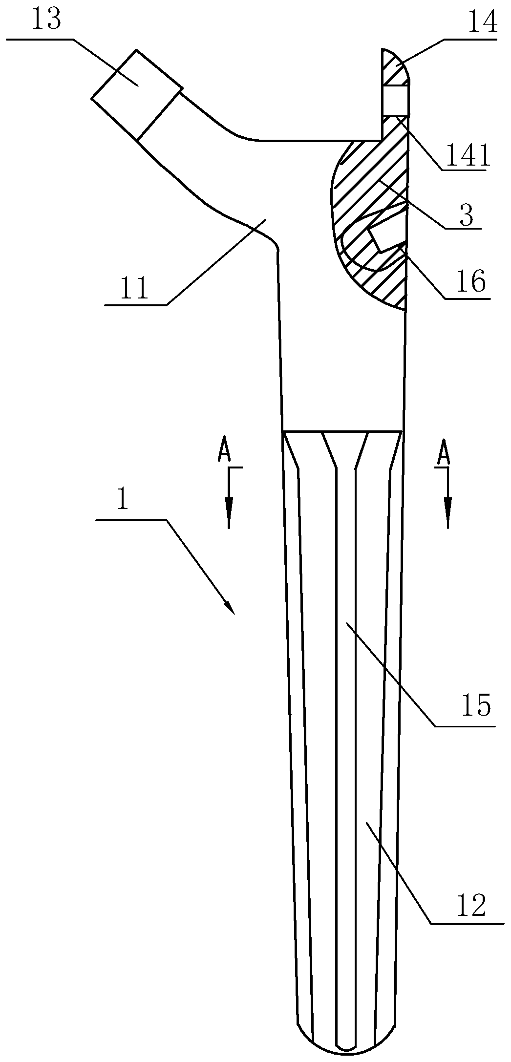 Femoral stem prosthesis, greater trochanter plate and femoral trochanter prosthesis